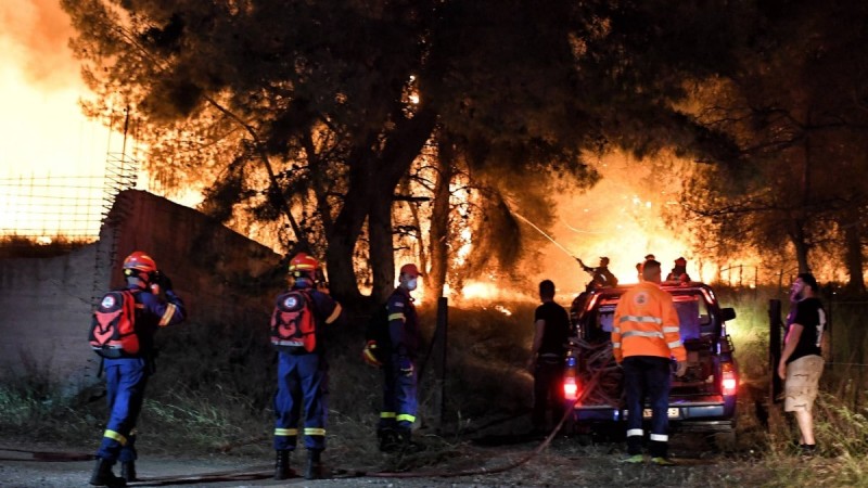 Φωτιά στην Κορινθία: Καίγεται δάσος στην περιοχή Ευρωστίνη