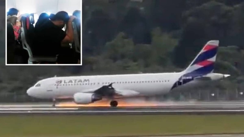 Η προσγείωση του τρόμου - Βίντεο για γερά νεύρα: Επιβάτες προσεύχονταν και το αεροπλάνο έβγαζε σπίθες
