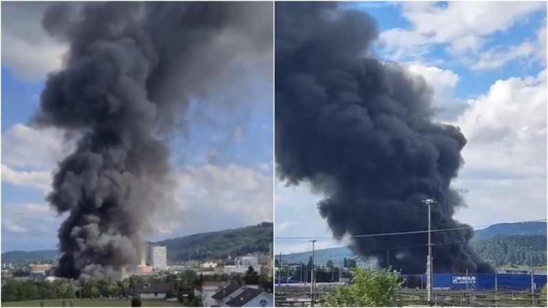 Παρανάλωμα στη Ζυρίχη: Εργοστάσιο τυλίχτηκε στις φλόγες - Συγκλονιστικά ντοκουμέντα (video)