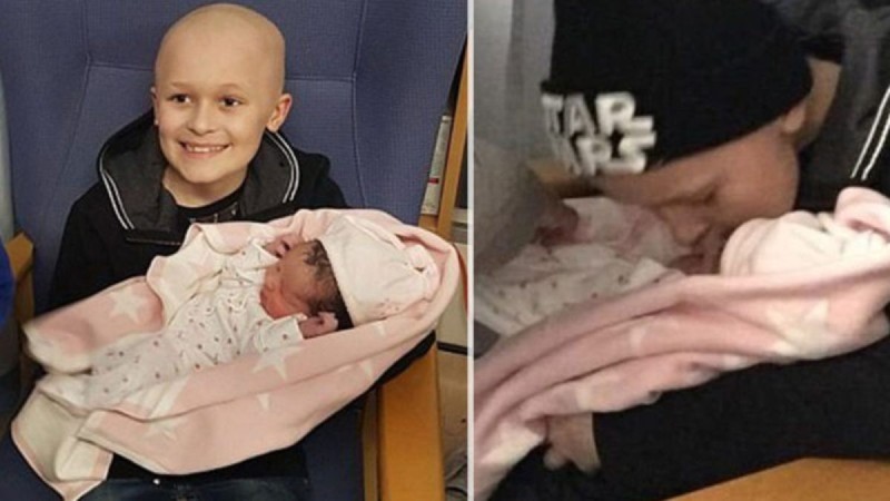 9χρονος σε τελικό στάδιο καρκίνου έδωσε μάχη με την ζωή του για να προλάβει να γνωρίσει την μικρή του αδερφή