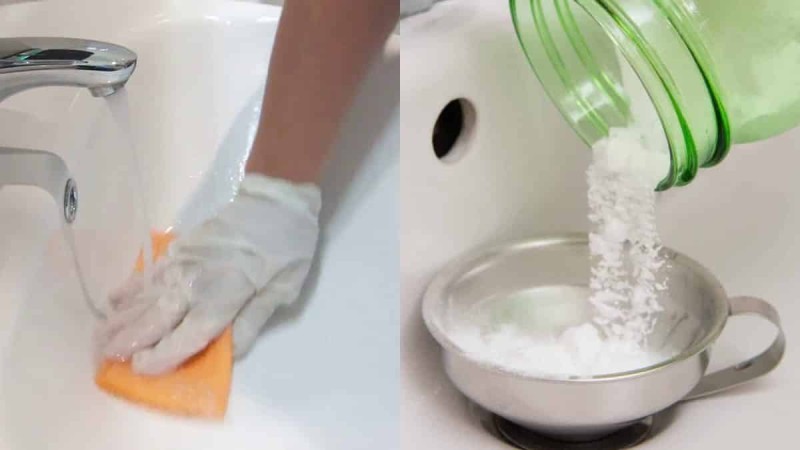 Ξεβουλώστε τον νιπτήρα του μπάνιου σε δευτερόλεπτα ανακατεύοντας μαγειρική σόδα με άλλα 2 υλικά