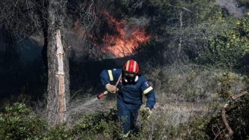 Φωτιά στους Αγίους Θεοδώρους - Καίγεται δασική έκταση στα Γεράνεια Όρη