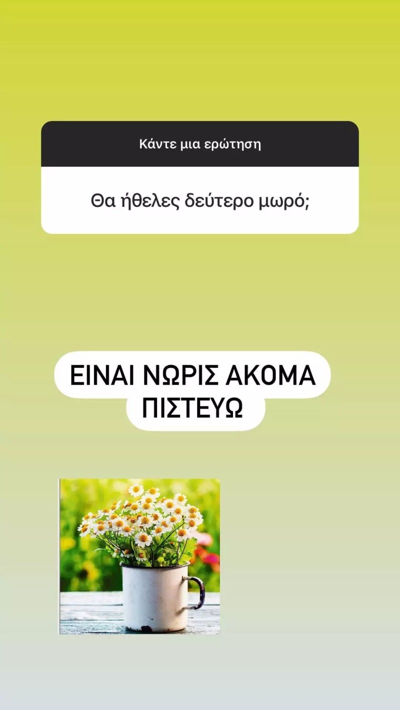 Απάνηση Μαρίας Ηλιάκη για τον θα κάνει 2ο παιδί