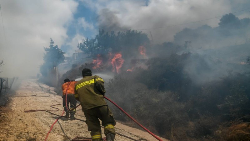 Φωτιά στα Ψαχνά της Εύβοιας