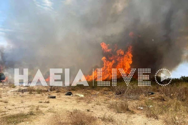 Φωτιά στην Σπιάτζα του Πύργου Ηλείας: Διπλό μέτωπο στην περιοχή Σαρακίνα - Απομακρύνονται κάτοικοι (φωτο)