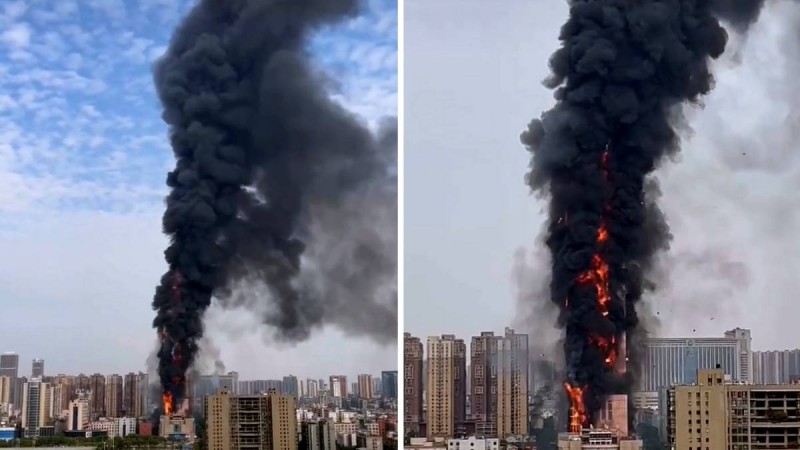 Συναγερμός στην Κίνα: Μεγάλη φωτιά σε ουρανοξύστη, στις φλόγες δεκάδες όροφοι (video)
