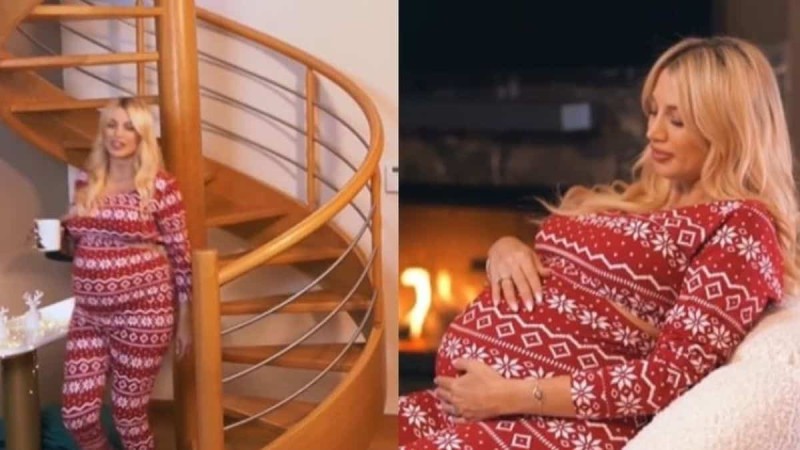 Σε Χριστουγεννιάτικη διαφήμιση των Jumbo η Κωνσταντίνα Σπυροπούλου: Με κολλητή ολόσωμη φόρμα και την κοιλιά τούρλα!