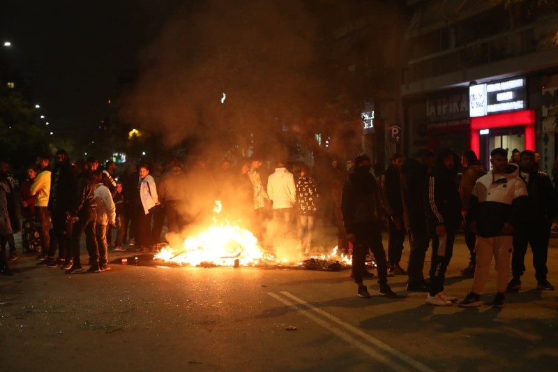 Στιγμιότυπο από την διαμαρτυρία - επεισόδια