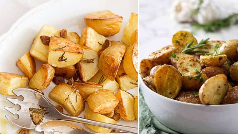 Θα πάθετε την πλάκα σας: Πατάτες φούρνου με σκόρδο και δεντρολίβανο που γίνονται σαν λουκούμι