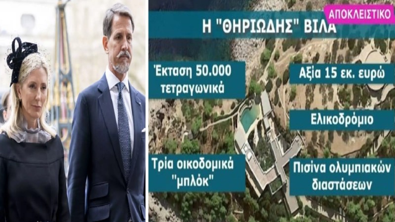 «Θηριώδης» βίλα με ελικοδρόμιο και πισίνα ολυμπιακών διαστάσεων: Αυτό είναι το σπίτι που θέλουν να αγοράσουν στις Σπέτσες Παύλος και Μαρί Σαντάλ (Video)