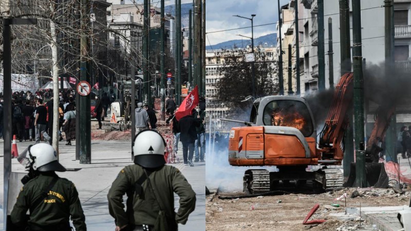 Τραγωδία στα Τέμπη: Ένταση, χημικά και φωτιές στο κέντρο της Αθήνας - Τεράστια η προσέλευση του κόσμου στο συλλαλητήριο 