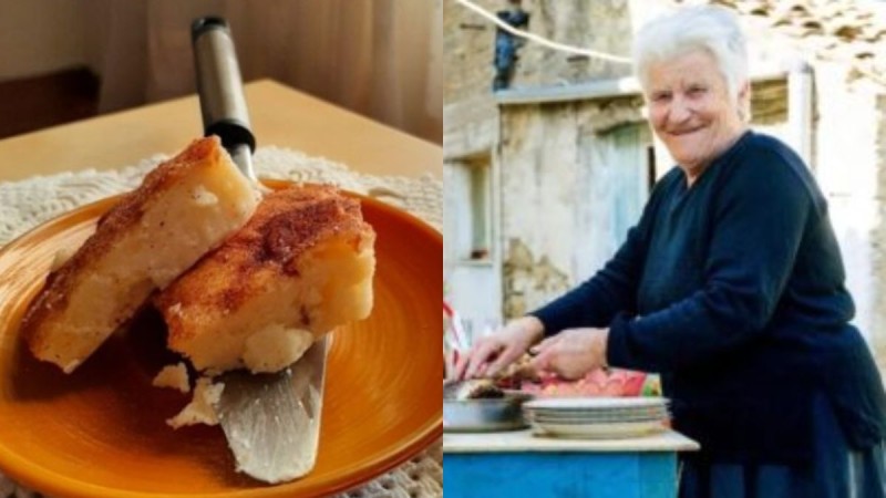 Όπως τη φτιάχνει η γιαγιά: Αφράτη γαλατόπιτα με άρωμα πορτοκαλιού και πασπαλισμένη με καστανή ζάχαρη και κανέλα