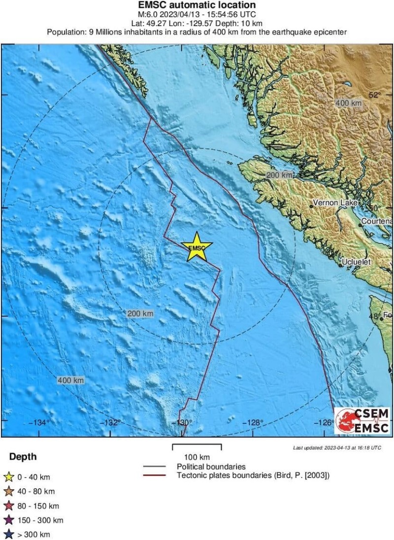 Ισχυρός σεισμός 6,2 Ρίχτερ στον Καναδά