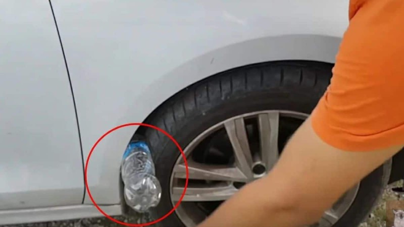 Προσοχή! Αν δείτε ένα πλαστικό μπουκάλι στη ρόδα του αυτοκινήτου σας, κινδυνεύετε (Vid)