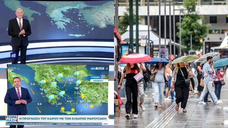 Καιρός σήμερα 25/6: Βροχερή Κυριακή για κάποιες περιοχές, καλοκαίρι σε άλλες - Πού θα έχουμε έντονα φαινόμενα με καταιγίδες σύμφωνα με Μαρουσάκη-Αρνιακό (video)