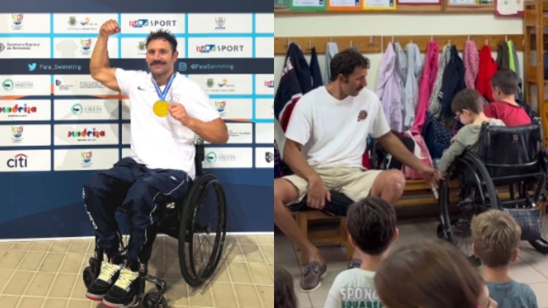 «Μαθήματα οδήγησης στο νηπιαγωγείο» : Ο Αντώνης Τσαπατάκης μαθαίνει σε μικρά παιδιά, πώς να χειρίζονται αναπηρικό αμαξίδιο (video)