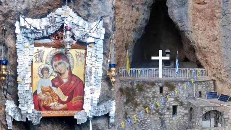 Παναγία του Βράχου: Το μυστηριώδες εκκλησάκι που είναι σφηνωμένο στο βουνό και αναβλύζει αγίασμα