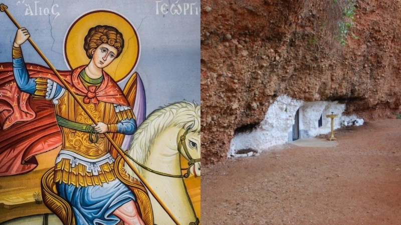 Ένα σπάνιο «φαινόμενο» σην Αργολίδα: Το γραφικό εκκλησάκι του Αγίου Γεωργίου που είναι φωλιασμένο στα τοιχώματα ενός κρατήτρα