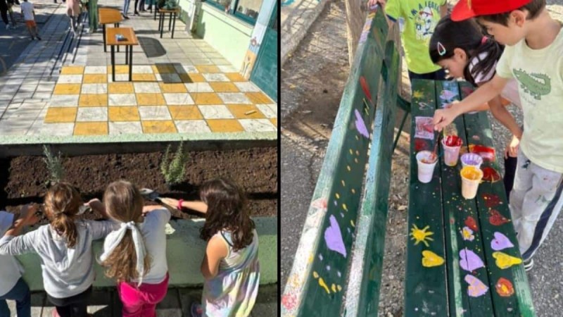 Θεσσαλονίκη: Μαθητές δημοτικού μεταμόρφωσαν το σχολείο τους σε… πολύχρωμο παράδεισο