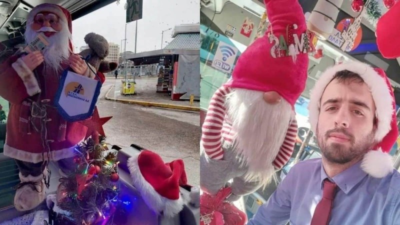 Έφερε τα Χριστούγεννα στην πόλη: Οδηγός μετέτρεψε αστικό λεωφορείο σε «πολικό εξπρές» με γιρλάντες, λαμπιόνια και κρεμασμένες μπότες