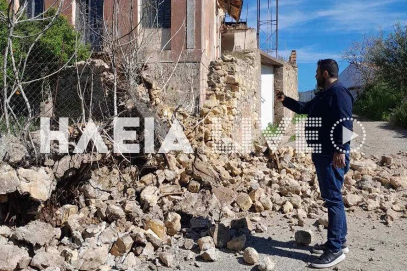 Ζημιές από τον σεισμό στην Ηλεία 