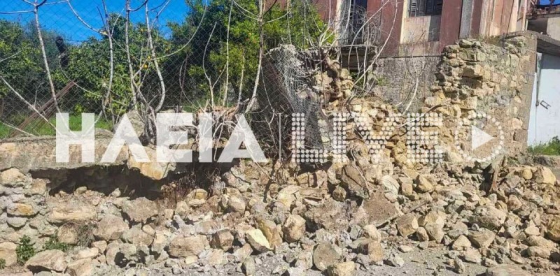 Ζημιές από τον σεισμό στην Ηλεία 