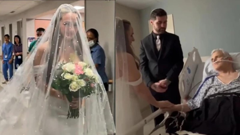 «Λύγισαν» και οι πέτρες: Νύφη παντρεύτηκε τον αγαπημένο της στο νοσοκομείο για να είναι δίπλα στον καρκινοπαθή πατέρα της (video)