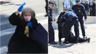 Ντου της Ελένης Λουκά στην Μητρόπολη την ώρα της κηδείας της Μαρινέλλας – Την πήραν «σηκωτή»