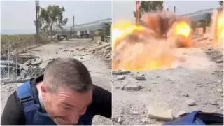Η στιγμή που πύραυλος σκάει δίπλα από ρεπόρτερ που έκανε live στον Λίβανο – Σοκαριστικό βίντεο