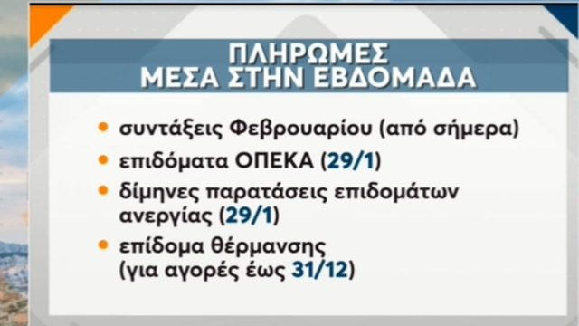 Εβδομάδα πληρωμών: Ποιοι και πότε βλέπουν χρήματα στους λογαριασμούς τους (Video)