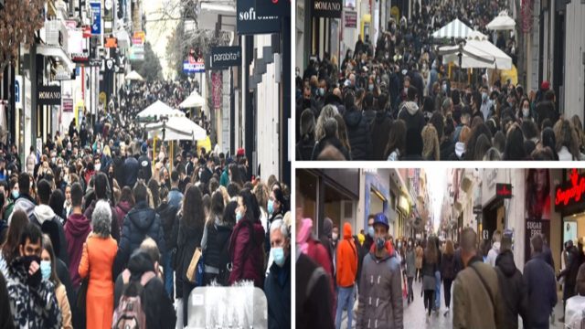 Κορωνοϊός: Ποιο lockdown; Κοσμοπλημμύρα στους δρόμους σε Αθήνα-Θεσσαλονίκη – Ουρές και συνωστισμός στα καταστήματα (Video)