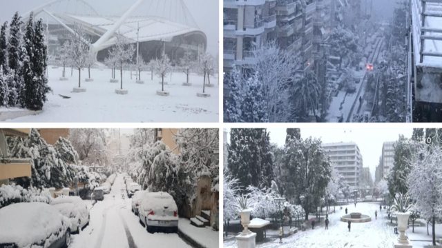 Κακοκαιρία «Μήδεια»: Μαγευτικές εικόνες σε πολλές περιοχές της Αττικής – Στα… λευκά οι γειτονιές της Αθήνας (photo-video)