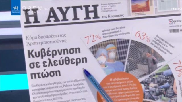 Τα πρωτοσέλιδα των εφημερίδων (21/03)