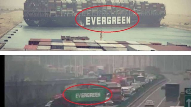 2 μέρες μετά το Σουέζ φορτηγό της ίδιας εταιρείας μπλόκαρε δρόμο και στη Κίνα!