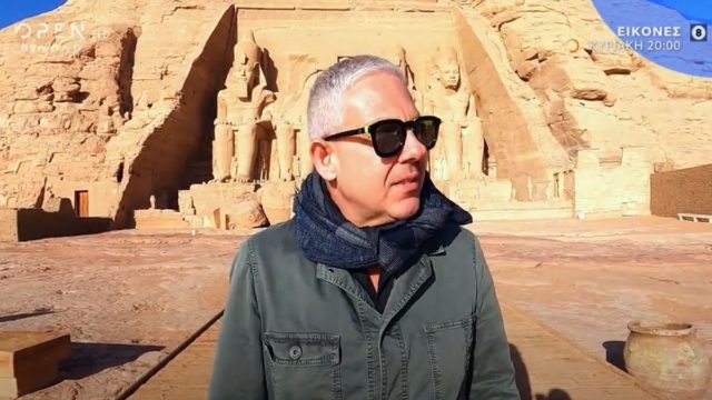 Εικόνες: Ο Τάσος Δούσης στον επιβλητικό ναό του Άμπου Σίμπελ – Μην χάσετε το τελευταίο μέρος από την Αίγυπτο