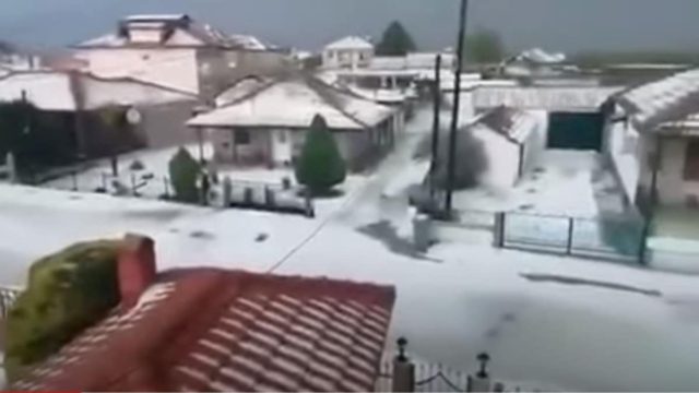 Χαλάζι έπληξε Πέλλα και Ημαθία