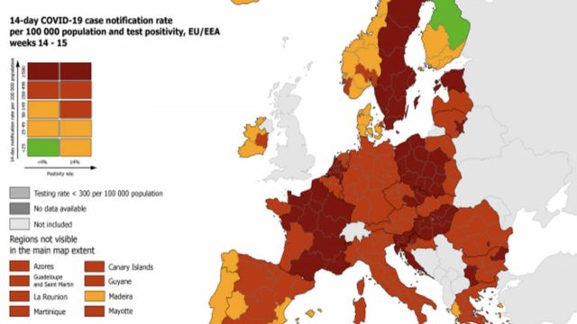 Χάρτες ECDC: Στο «πράσινο» η Ελλάδα στον δείκτη θετικότητας