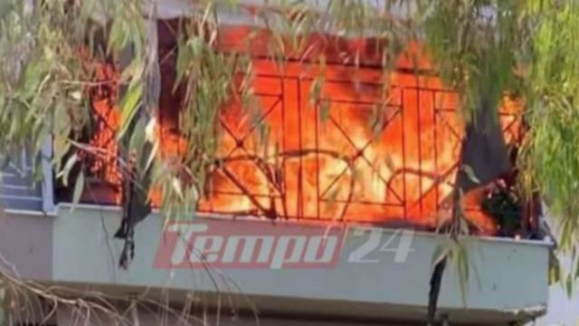 Μεγάλη φωτιά σε διαμέρισμα στην Πάτρα (Video)