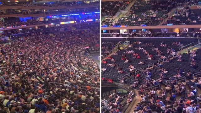 Madison Square Garden: Χωρίστηκαν στη μέση οι φίλαθλοι, σε εμβολιασμένους και μη