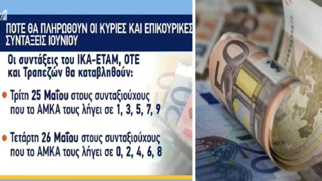 Συντάξεις και επιδόματα Ιουνίου: Πότε καταβάλλονται – Όλες οι ημερομηνίες (Video)