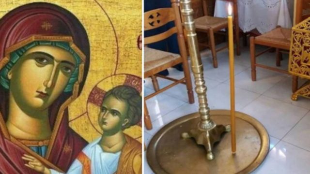 Θαύμα: Λαμπάδα έπεσε και στάθηκε όρθια μέσα σε Εκκλησία – To τάμα στην Παναγία!