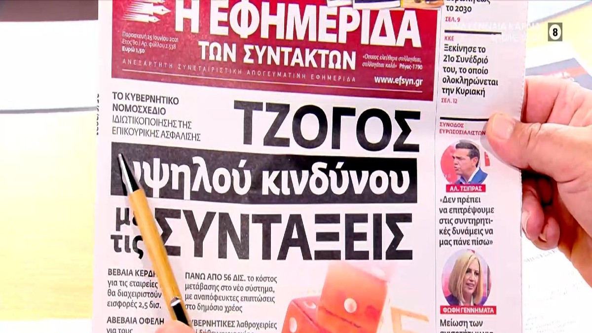 Τα πρωτοσέλιδα των εφημερίδων (25/6)