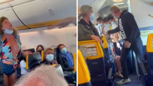 Μπουνιές και κλωτσιές σε πτήση της Ryanair! Έσυραν από τα μαλλιά γυναίκα εκτός αεροπλάνου λόγω… μάσκας!