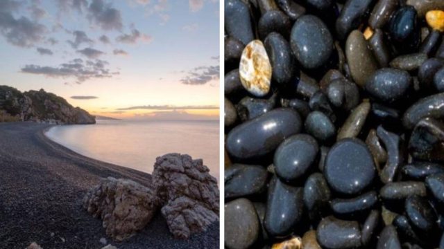 Η “μαύρη” παραλία της Ελλάδας που όμοια της δεν υπάρχει πουθενά αλλού