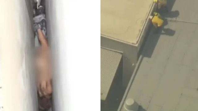 Μυστήριο με γυμνή γυναίκα που σφήνωσε ανάμεσα σε δύο κτήρια!