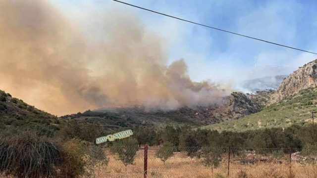 Διαστάσεις θρίλερ παίρνει η πυρκαγιά στο Αραχναίο Αργολίδας: Εκκενώθηκε ο οικισμός Γκάτζια