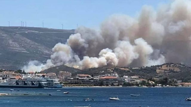 Φωτιά στα Στύρα Ευβοίας: Σύλληψη ενός υπόπτου – Συνεχίζεται η μάχη με τις αναζωπυρώσεις