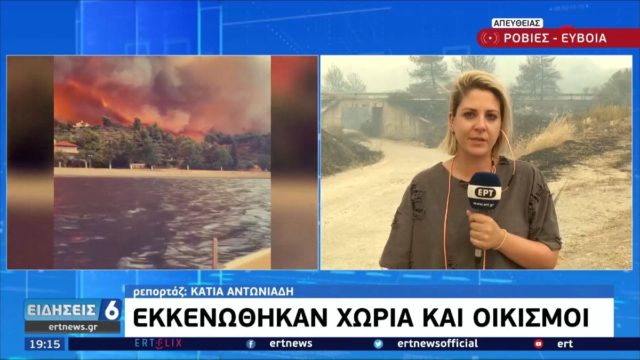 Φωτιά στην Εύβοια: Η στιγμή που δημοσιογράφος καταρρέει για την καταστροφή