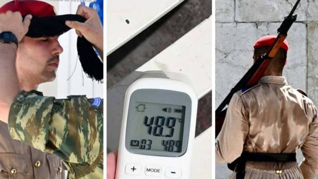 “Λιώνουν” οι Εύζωνες στο Σύνταγμα – Στους 48,9 βαθμούς “τερμάτισε” το θερμόμετρο – Τι προβλέπουν 3 κορυφαίοι μετεωρολόγοι;