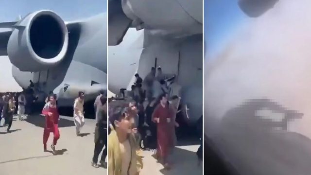 Συγκλονιστικό βίντεο από την Καμπούλ: Άντρας εγκλωβίζεται στους τροχούς αμερικανικού αεροσκάφους και βρίσκει τραγικό θάνατο
